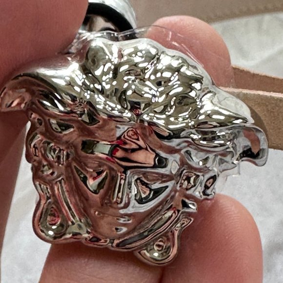 Versace Medusa Leather Belt in Silver NEW - Picture 7 of 10